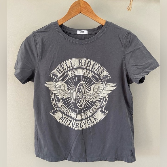 Ardene Biker Boxy Fit Cotton T-Shirt - Picture 1 of 2